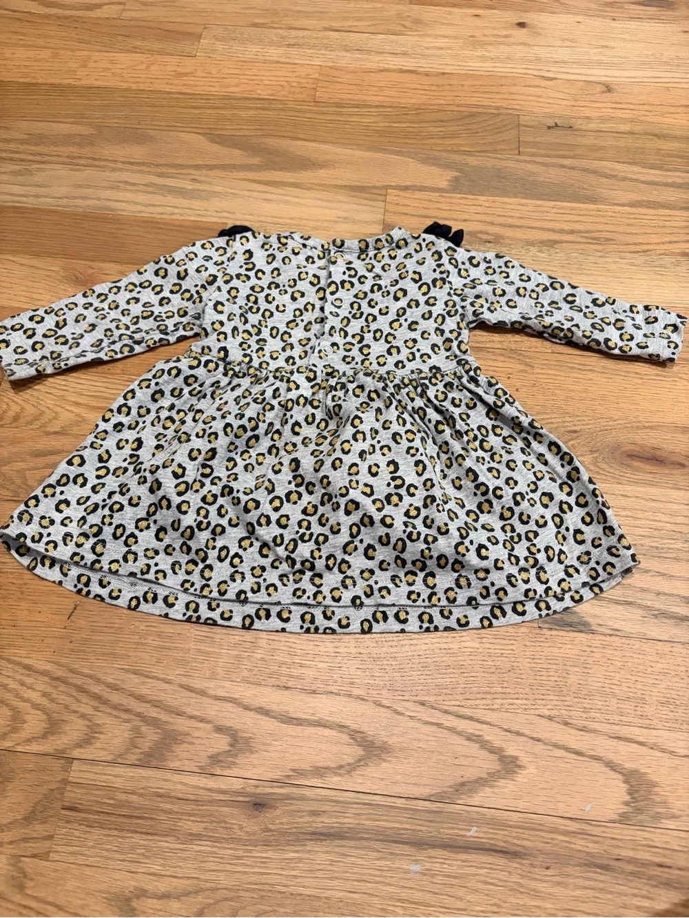 Carter’s baby girl leopard print shirt dress with bow accents
